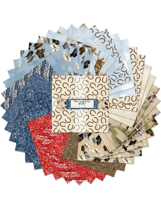 Riders on the Range 10” Precut Fabric | Western Cowboy Quilting Set