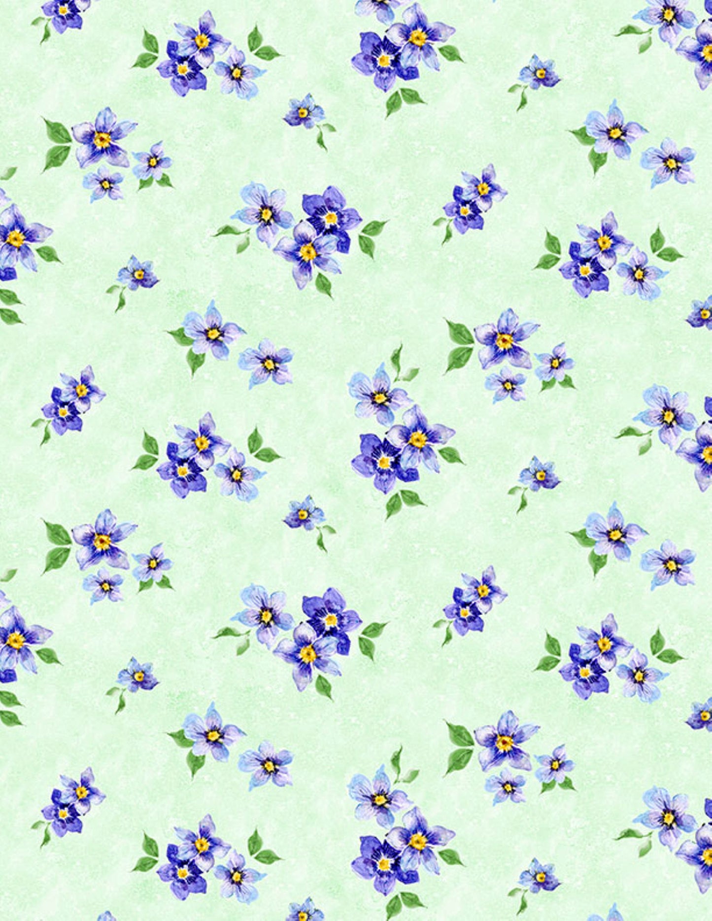 Pansy Floral Fabric on Green by Wilmington Prints – Floral Flutter Quilting Cotton