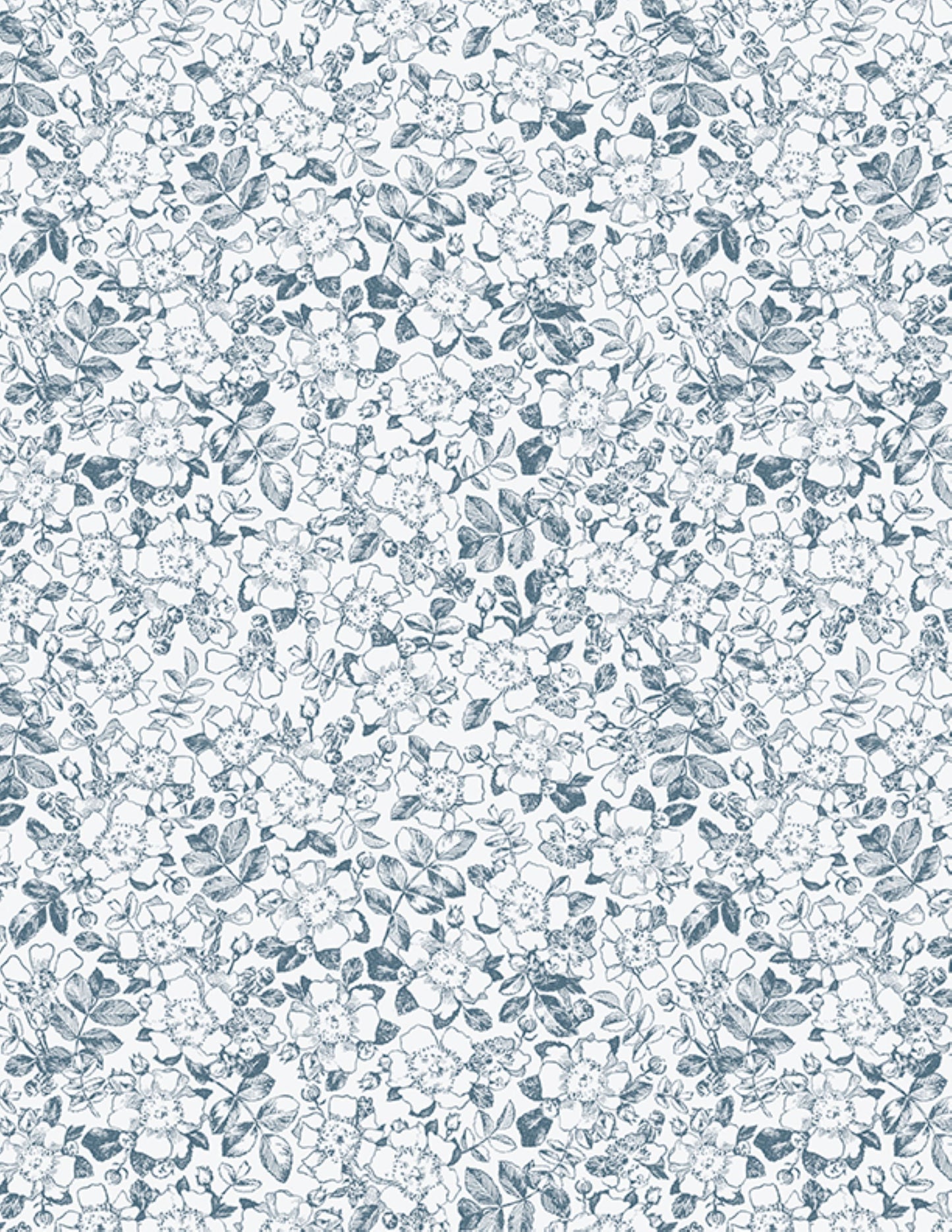Floral Toile Blue Fabric – Garden Grace Collection by Wilmington Prints