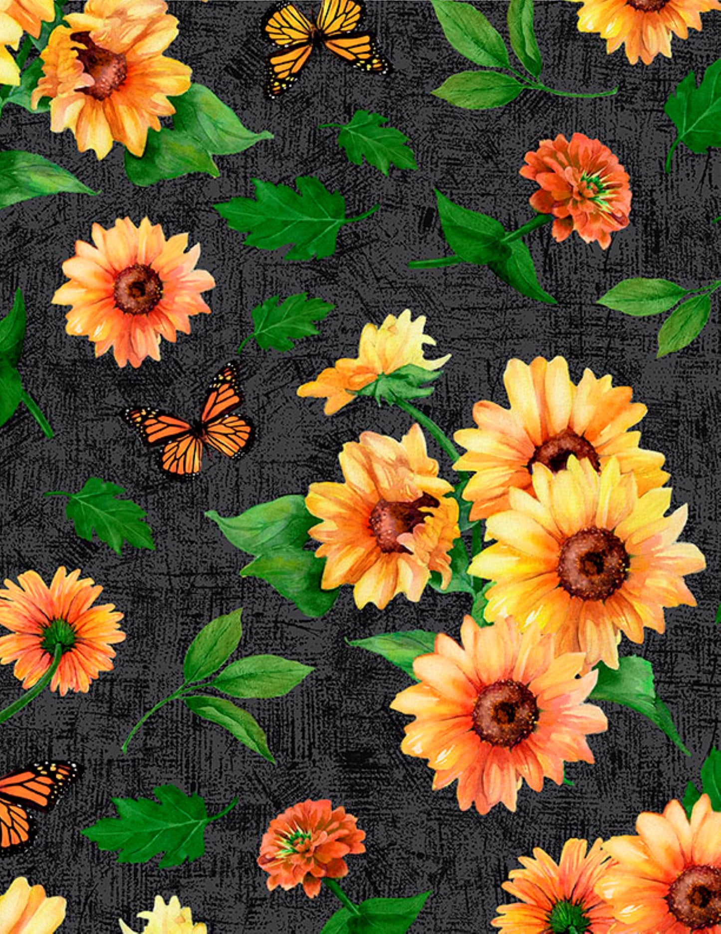 Sunshine Whispers Sunflower & Butterfly Fabric by the Yard | Wilmington Prints Cotton Fabric
