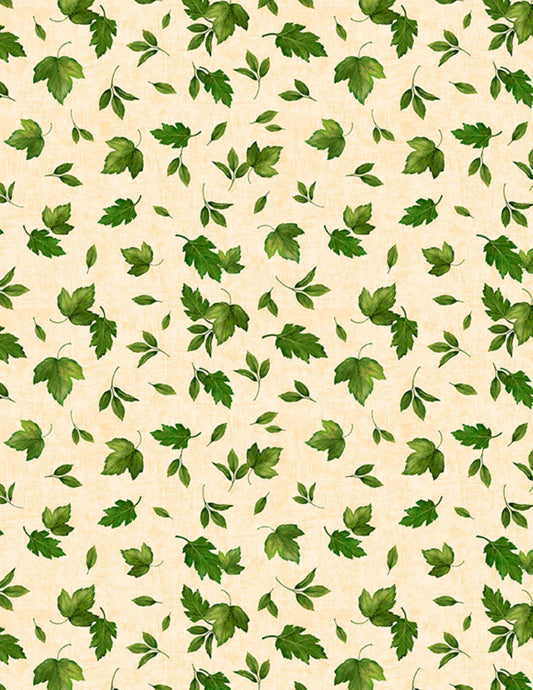 Sunshine Whispers Green Leaves Fabric by the Yard | Wilmington Prints Botanical Cotton Fabric