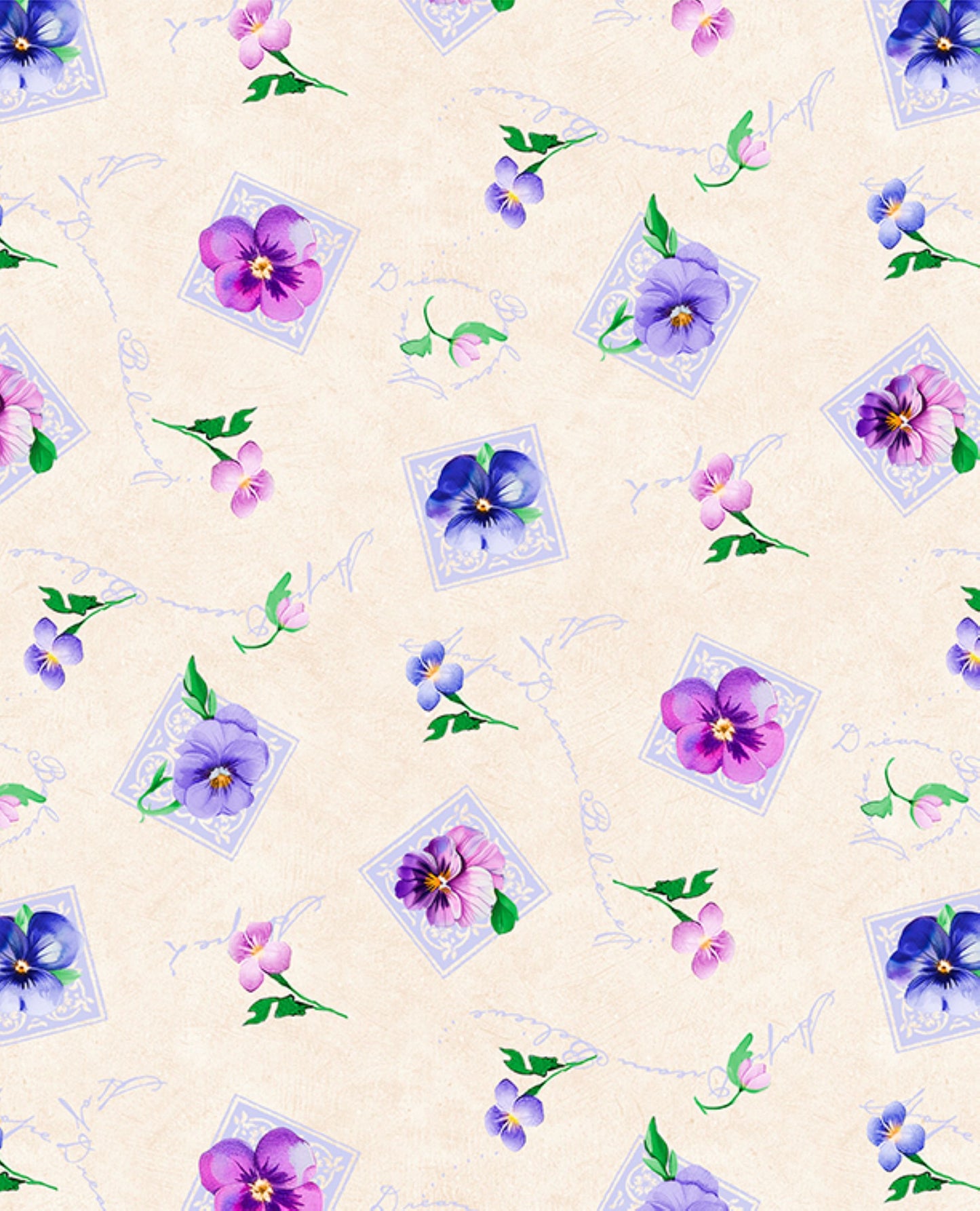 Wilmington Prints Pansy Fields Small Florals Cream Quilting Cotton