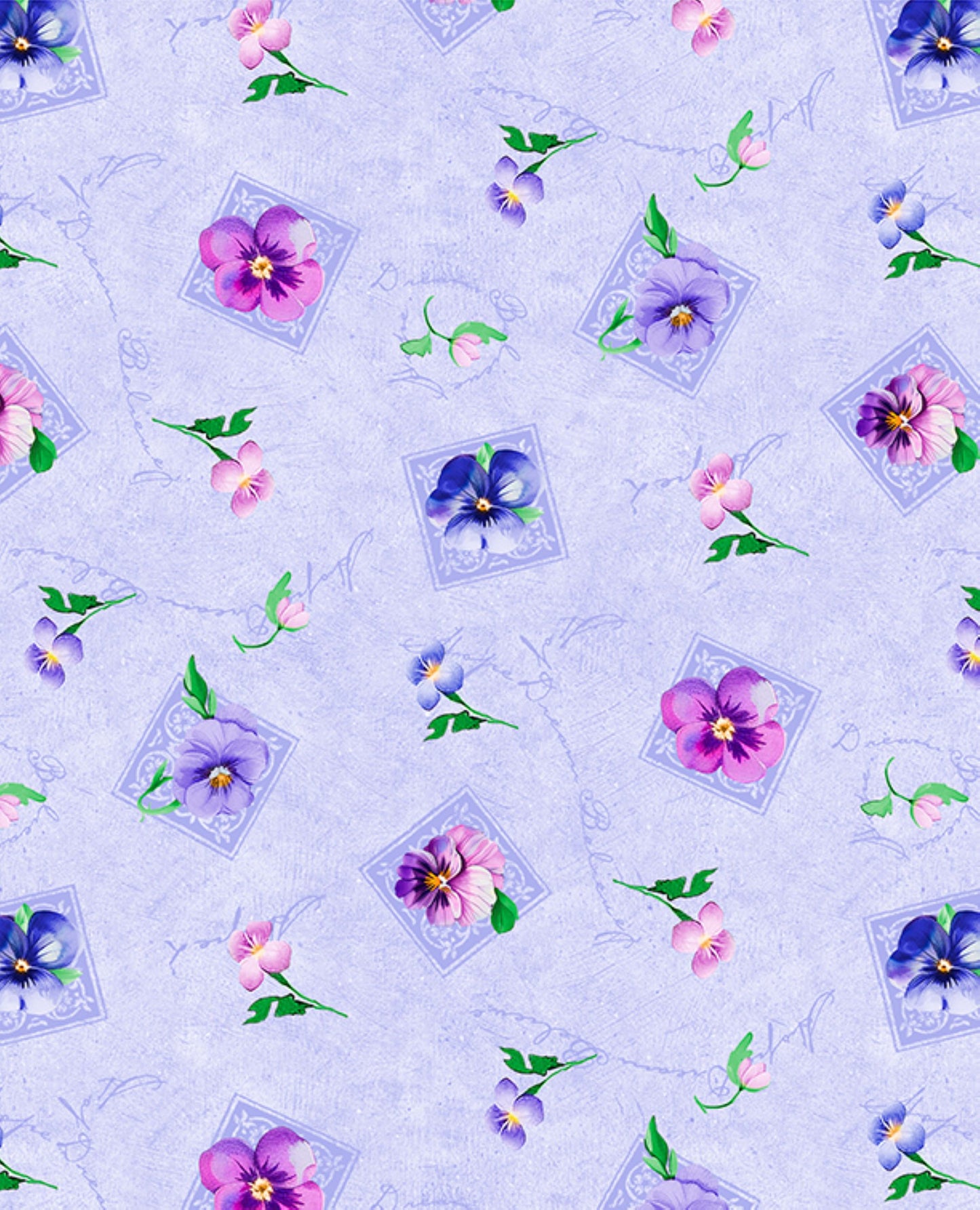 Wilmington Prints Pansy Fields Small Florals Purple Quilting Cotton