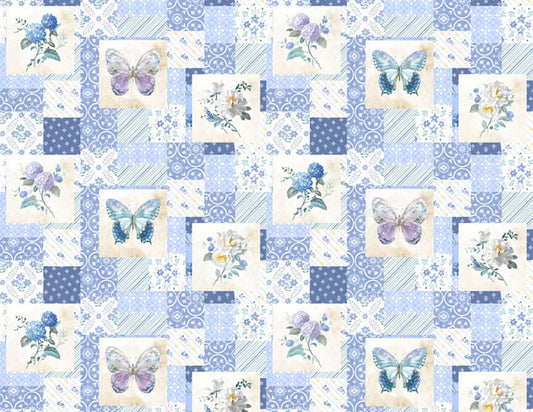 Morning Blooms Sampler with Butterflies & Watercolor Flowers