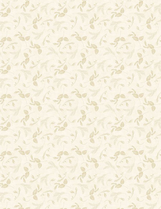 Wilmington Prints Blushing Meadow Leaf Toss Cream Cotton Fabric by the Yard