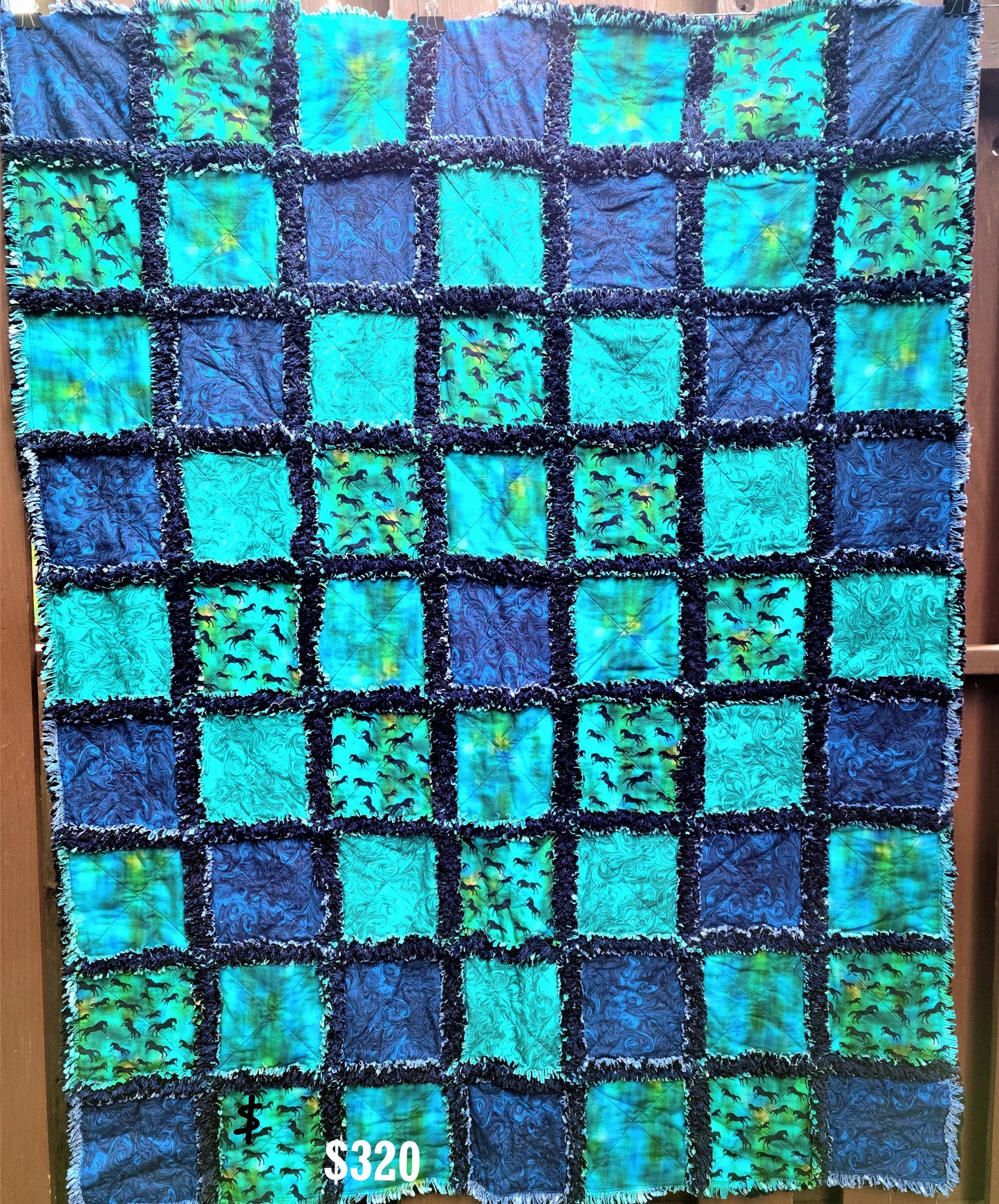 Handcrafted Southwestern Rag Quilt Throw-One Of A Kind