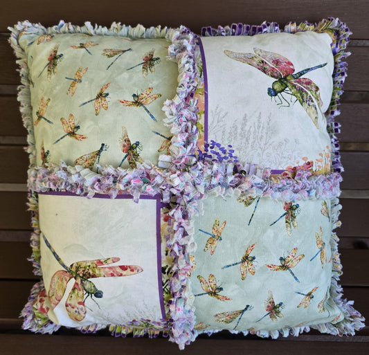 Handcrafted Dragonfly Pillow with Washable Poly-Down Insert | USA Made