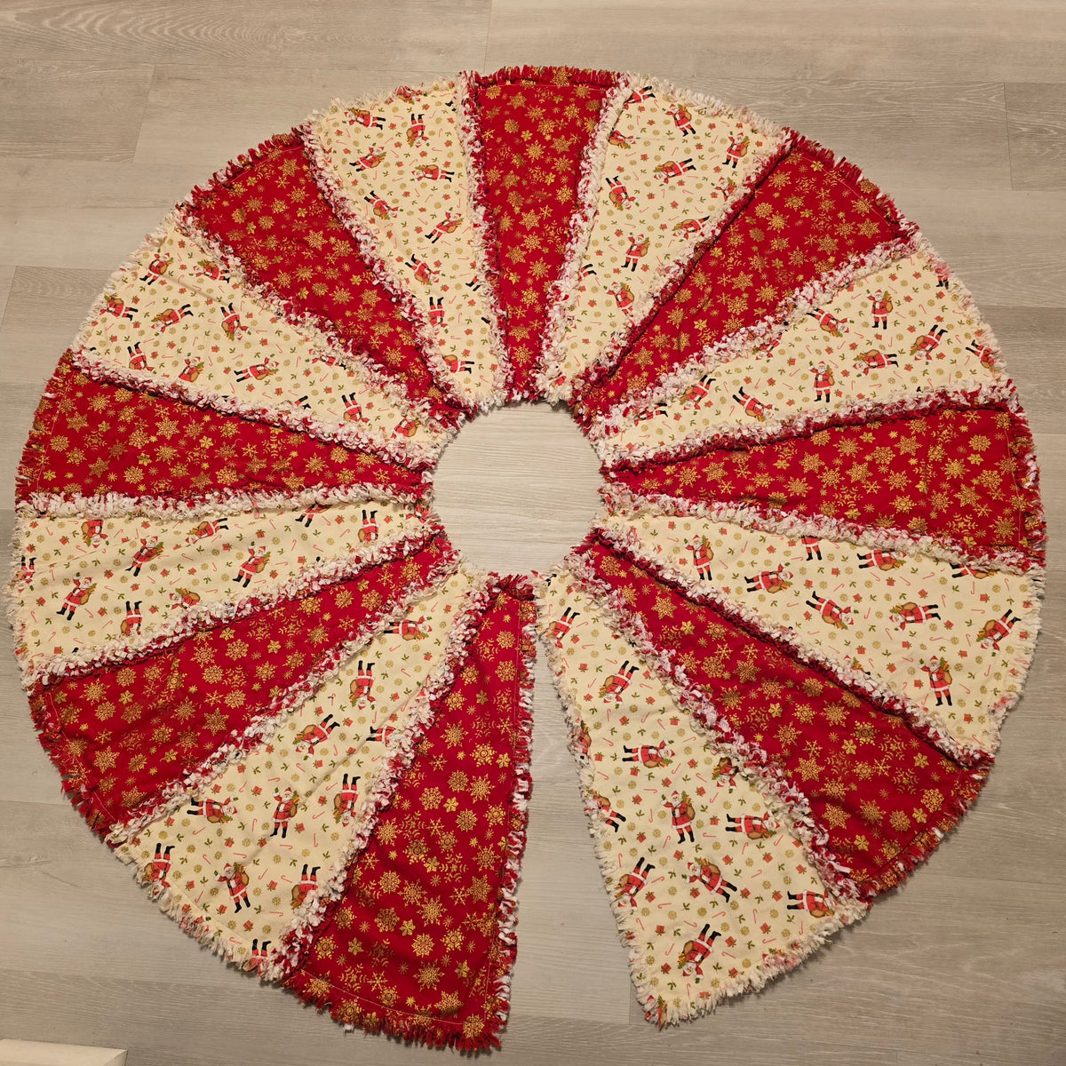 Christmas Tree Skirt-Santa with snowflake.