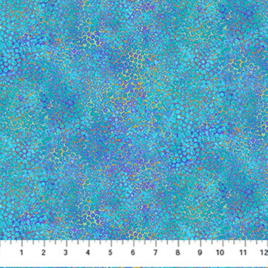 Deep Sea Pebbles Shimmer Fabric by Northcott – Blue Purple Green Quilting Cotton