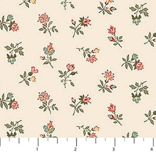 Floral Toss Cotton Fabric by Northcott – Vintage Tiny Floral, Manor Antiques Collection, Yardage