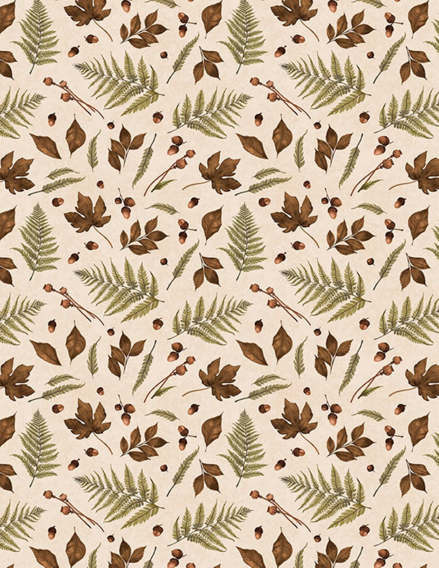 Oh My Gourd Fall Cotton Fabric – Autumn Leaves & Acorns Print | Wilmington Prints 44” Wide