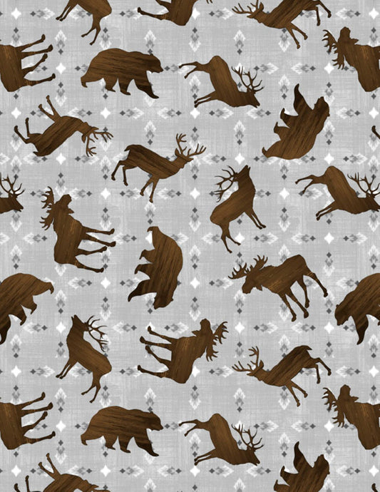 Timberline Trails Fabric by Wilmington Prints | Rustic Woodland Animal Fabric Quilting Cotton Yardage