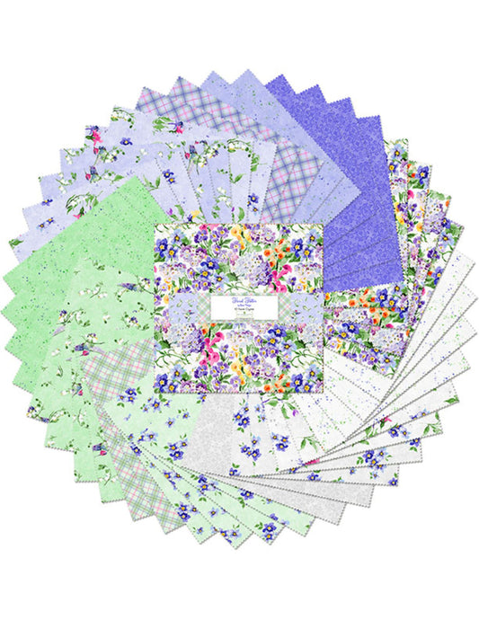 Floral Flutter 10" Fabric Squares by Wilmington Prints – Precut Cotton Quilt Fabric Bundle