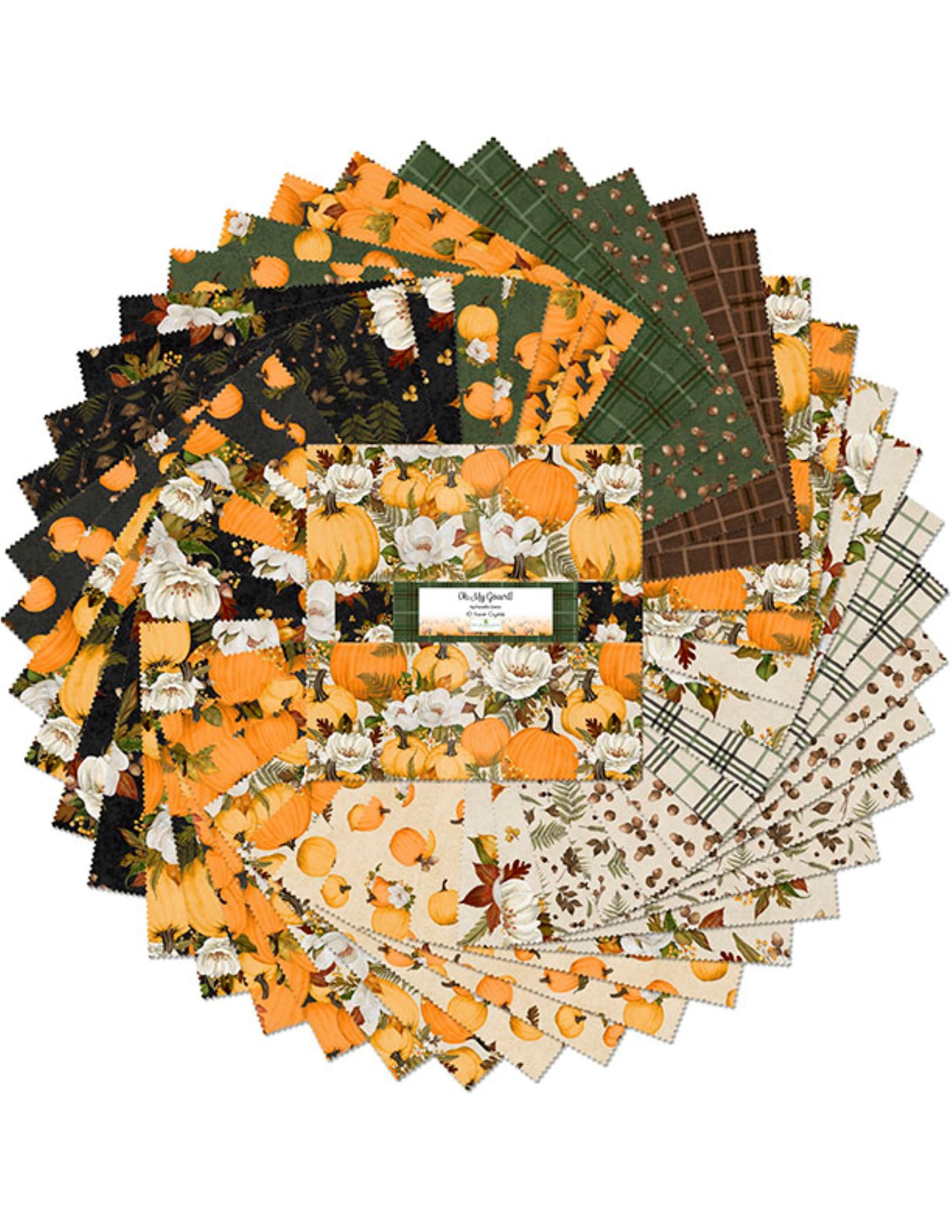 Oh My Gourd Layer Cake Fabric – Fall 10” Precut Quilt Squares | Wilmington Prints 42pc Bundle