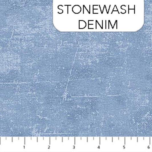 Northcott Canvas Collection Stonewash Denim Cotton Fabric | Weathered Canvas Look | 44 Inch Wide