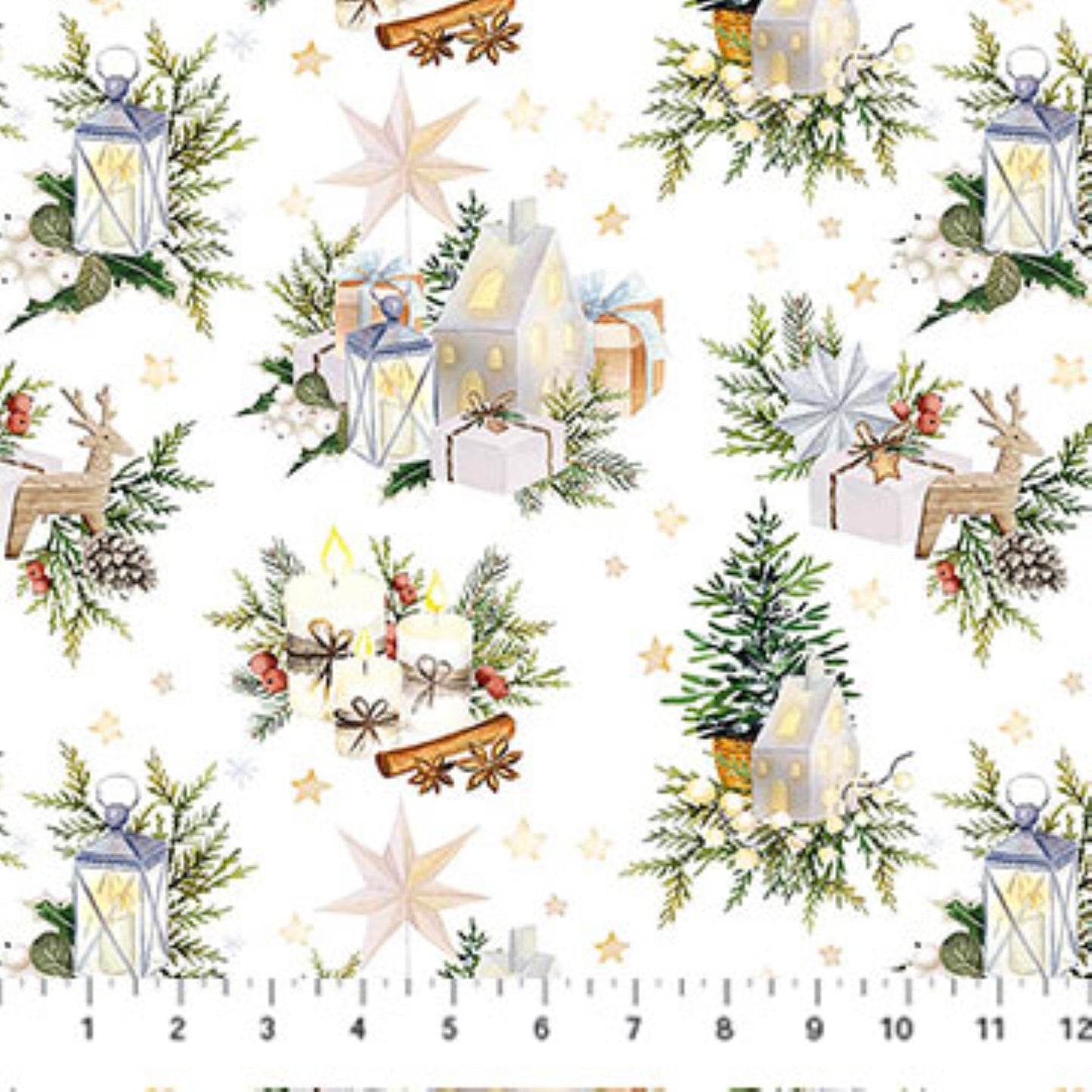 Northcott Snowbound White Christmas Fabric by the Yard | Holiday Cotton Quilting Fabric