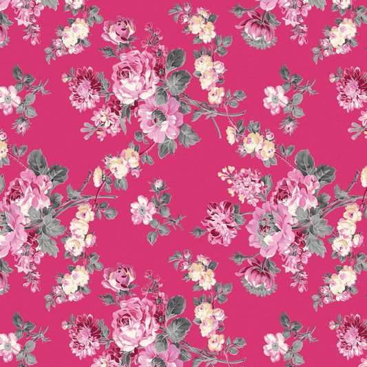 Promise Me by Pat Sloan – Rose-Inspired Floral Fabric Collection with Metallic & Pearlescent Accents – 100% Cotton