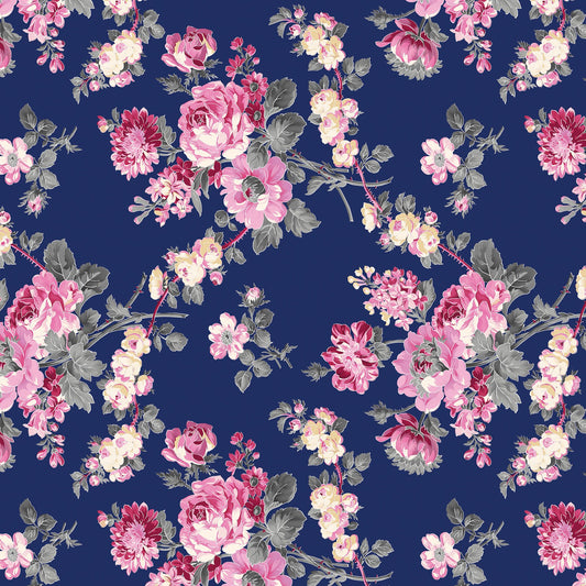 Promise Me by Pat Sloan – Rose-Inspired Floral Fabric Collection with Metallic & Pearlescent Accents – 100% Cotton