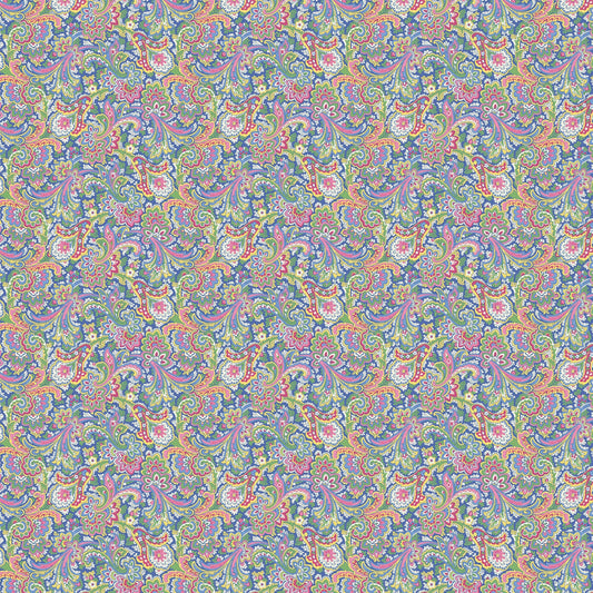 Benartex April’s Garden Khanti Paisley Fabric by April Cornell | Vibrant Multicolor Quilting Cotton | 43/44” Wide