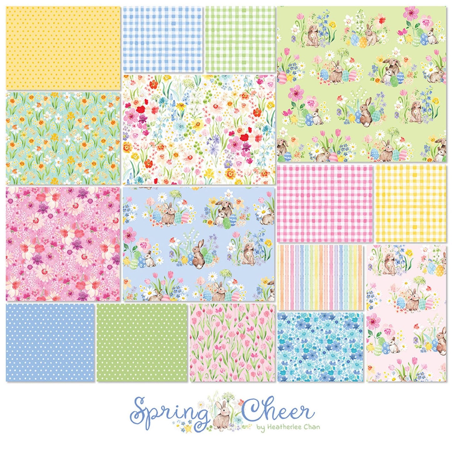 Spring Cheer Precut Pack by Clothworks | 10” Fabric Squares