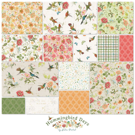 Hummingbird Days Charm Pack by Clothworks | Floral 10” Fabric Squares