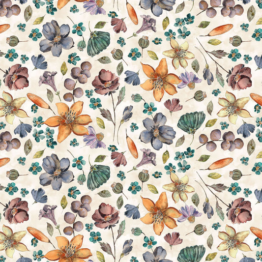 Night Whispers Floral Fabric | Clothworks | 43/44” Cotton Yardage