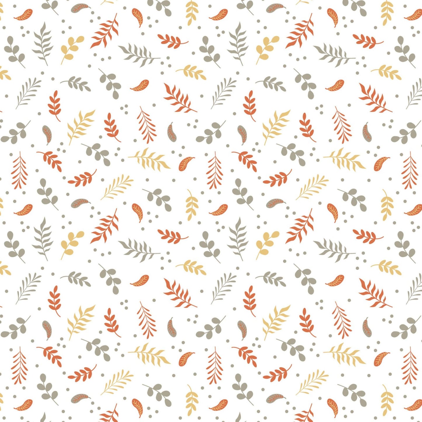 Nature Leaves Dots Flannel Fabric by David Textiles – Woodland Nursery Blender