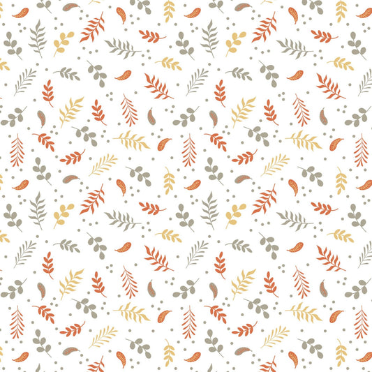 Nature Leaves Dots Flannel Fabric by David Textiles – Woodland Nursery Blender
