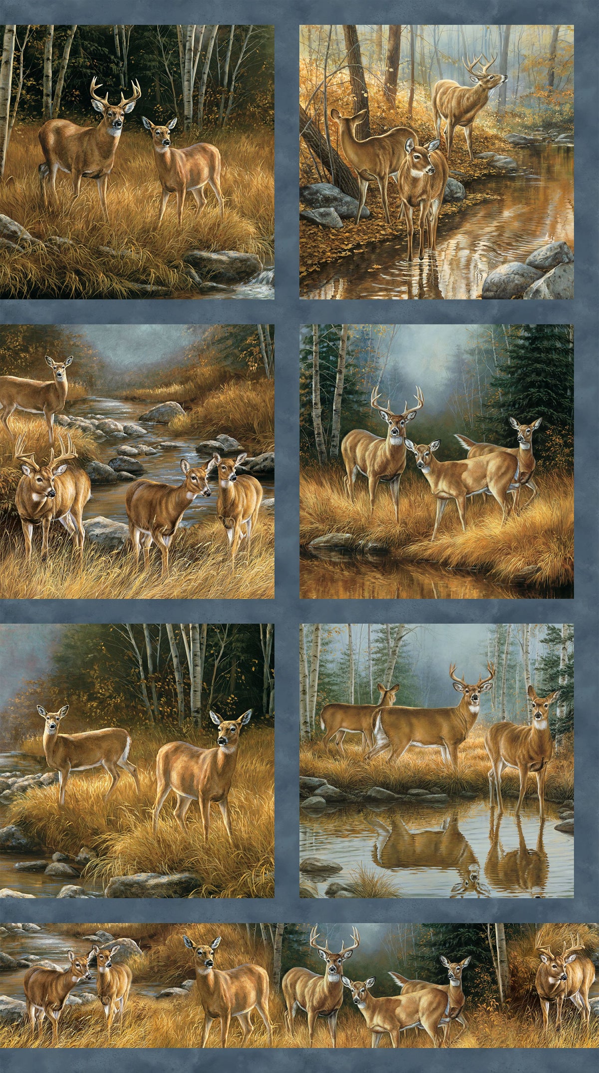 Northcott Naturescapes Deer Blocks Premium Quilting Cotton Fabric