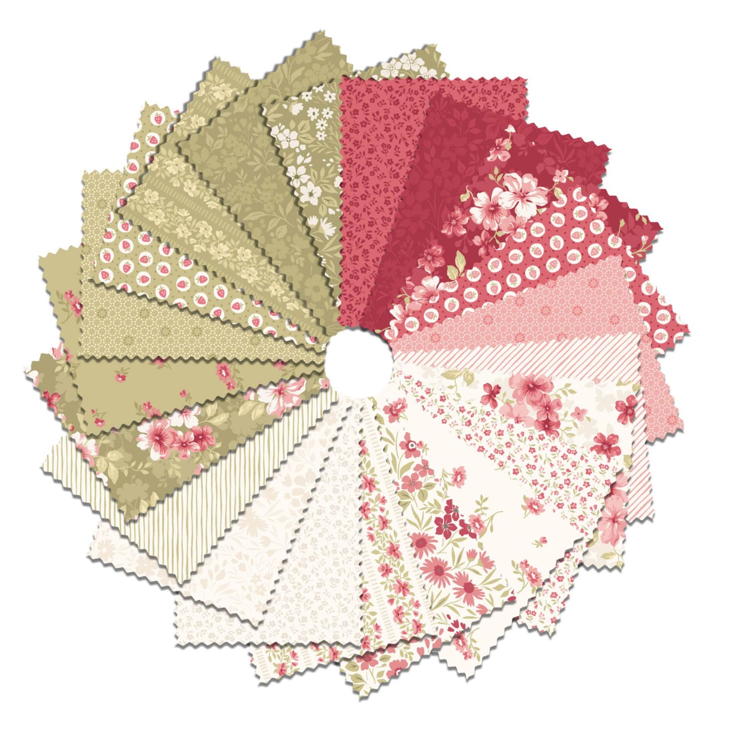 Elizabeth 10" precut Floral Cotton Fabric Squares | 42 Pieces