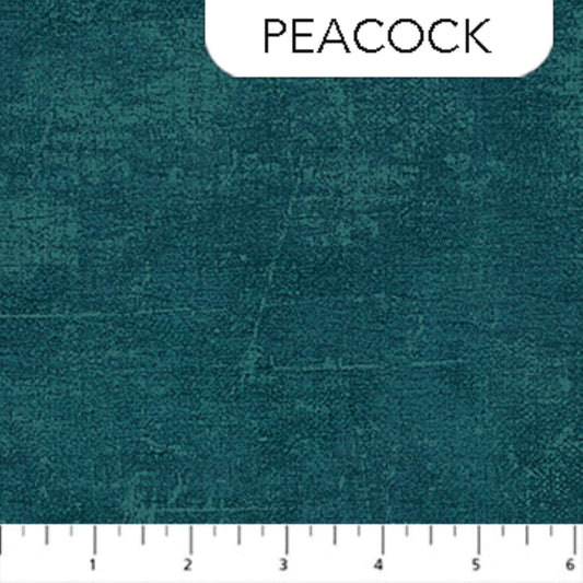 Peacock Teal Cotton Flannel Fabric by Northcott – Canvas Collection by the Yard