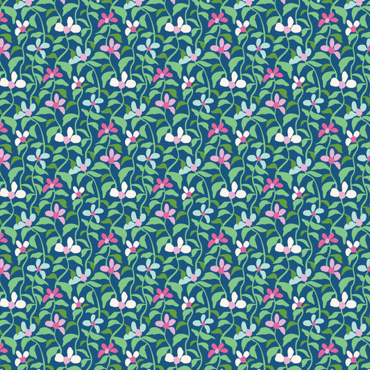 Vine Teal Fabric by Felicity Fabrics – Wild and Free Floral Vine Quilting Cotton Yardage
