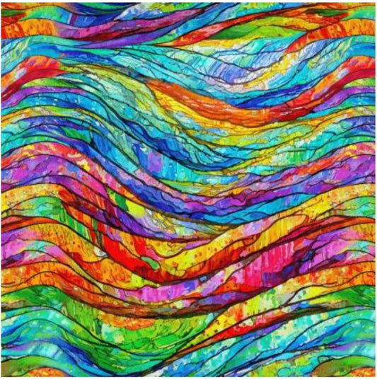 Faith Full Color Wavy Stained Glass Fabric by the Yard | Henry Glass Studios