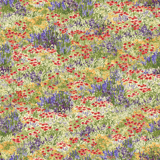 Dragonfly Dance Fabric by Henry Glass – Nature-Inspired Wildflowers | 100% Cotton