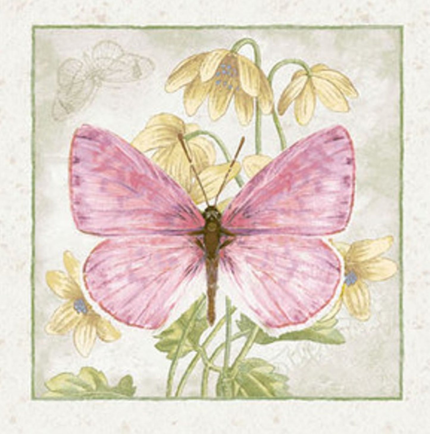 Henry Glass Fluttering Florals Quilt Blocks Panel Cotton Fabric