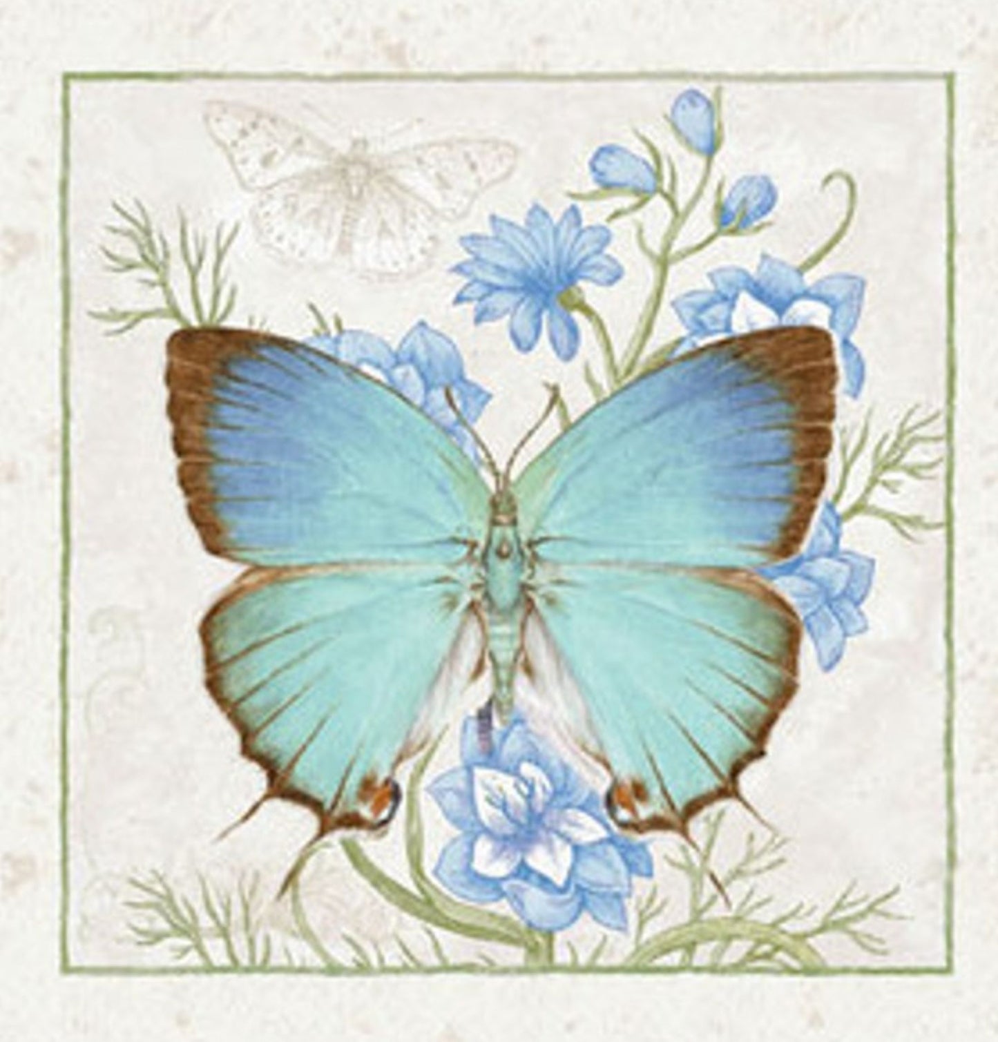 Henry Glass Fluttering Florals Quilt Blocks Panel Cotton Fabric