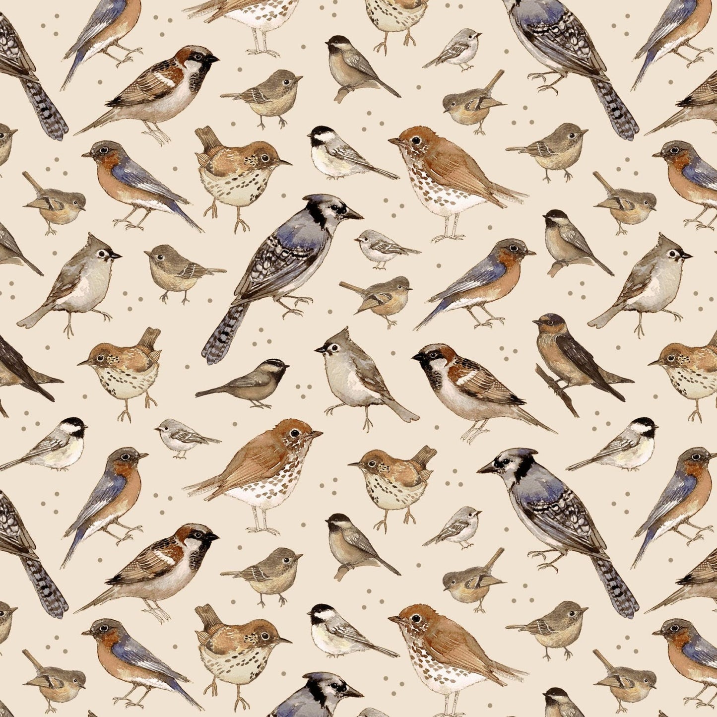 Henry Glass Whimsical Woods Birds Quilting Cotton Fabric
