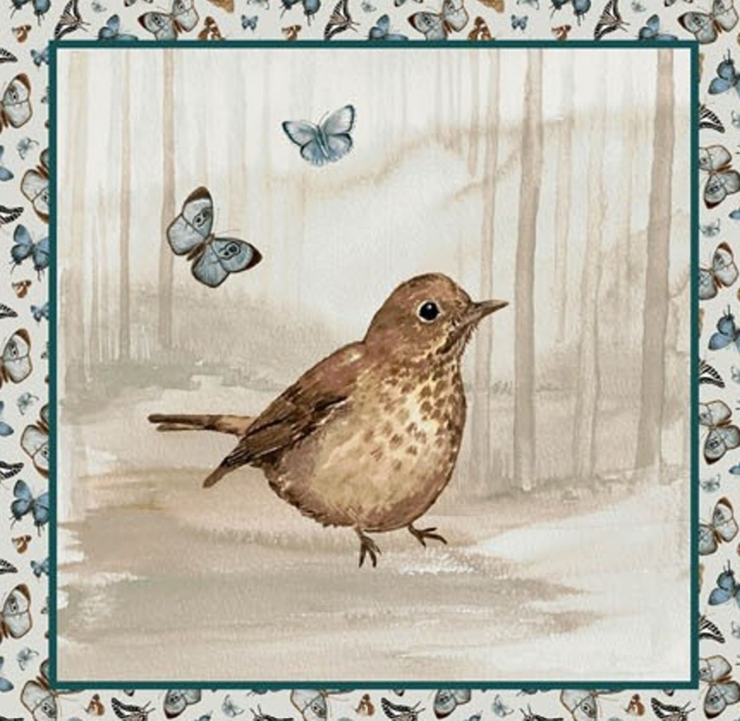 Henry Glass Whimsical Woods Quilting Blocks Panel Cotton Fabric