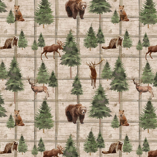 Woodland Wildlife Fabric | Henry Glass Majestic Mountainside Quilting Cotton