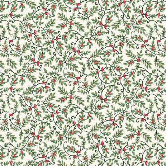 Henry Glass Sweet Christmas Memories Mini Holly Vines Fabric