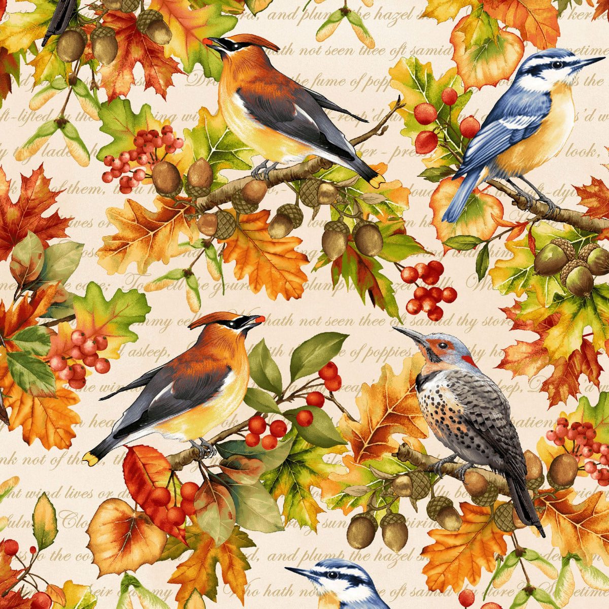 Oak tree branches adorned with ripe berries showcasing natural beauty and seasonal growth