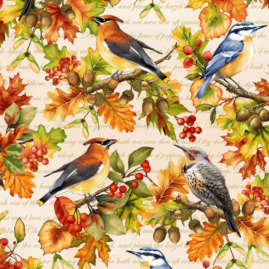 Oak tree branches adorned with ripe berries showcasing natural beauty and seasonal growth