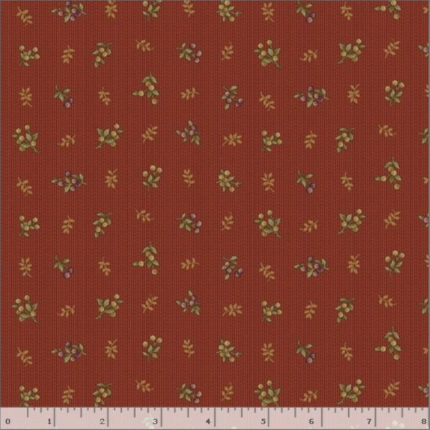 Little Berries in Russet Red | Bountiful Harvest Fabric Collection by Smithsonian Institution
