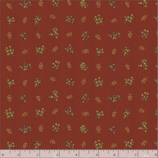 Little Berries in Russet Red | Bountiful Harvest Fabric Collection by Smithsonian Institution