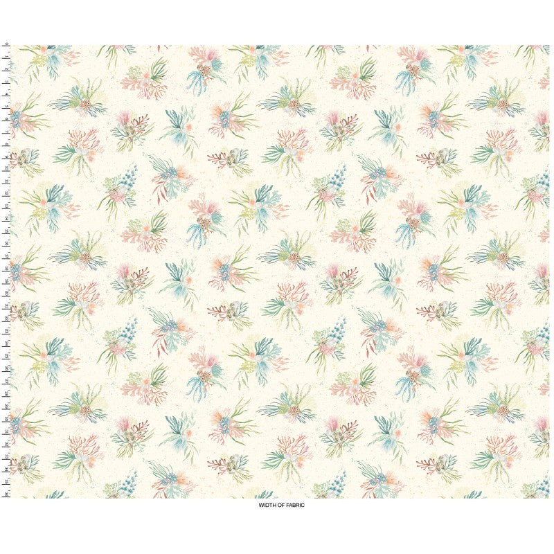Seascape Coral Clusters Watercolor Ocean-Inspired Fabric by Maywood Studios