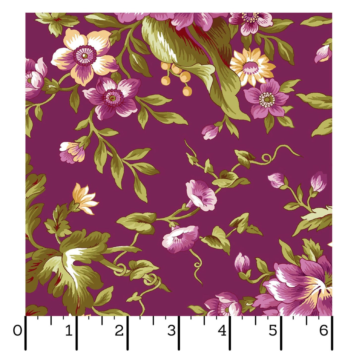 Maywood Studios Veranda Focal Floral Plum Quilting Cotton Fabric