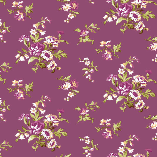 Maywood Studios Veranda Trailing Vine Plum Premium Quilting Cotton Fabric