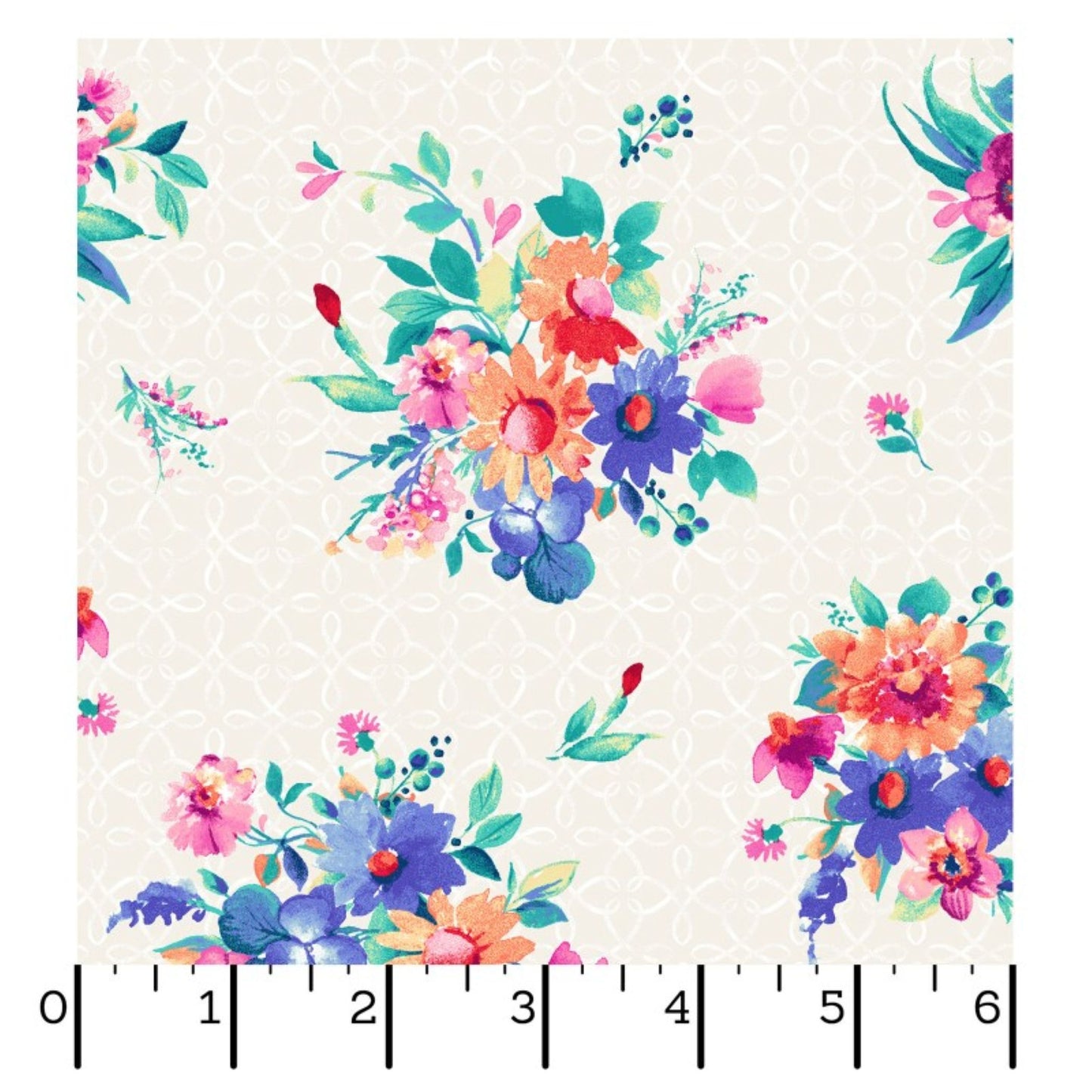 Summer Buzz Floral Bouquet Cotton Fabric by the Yard