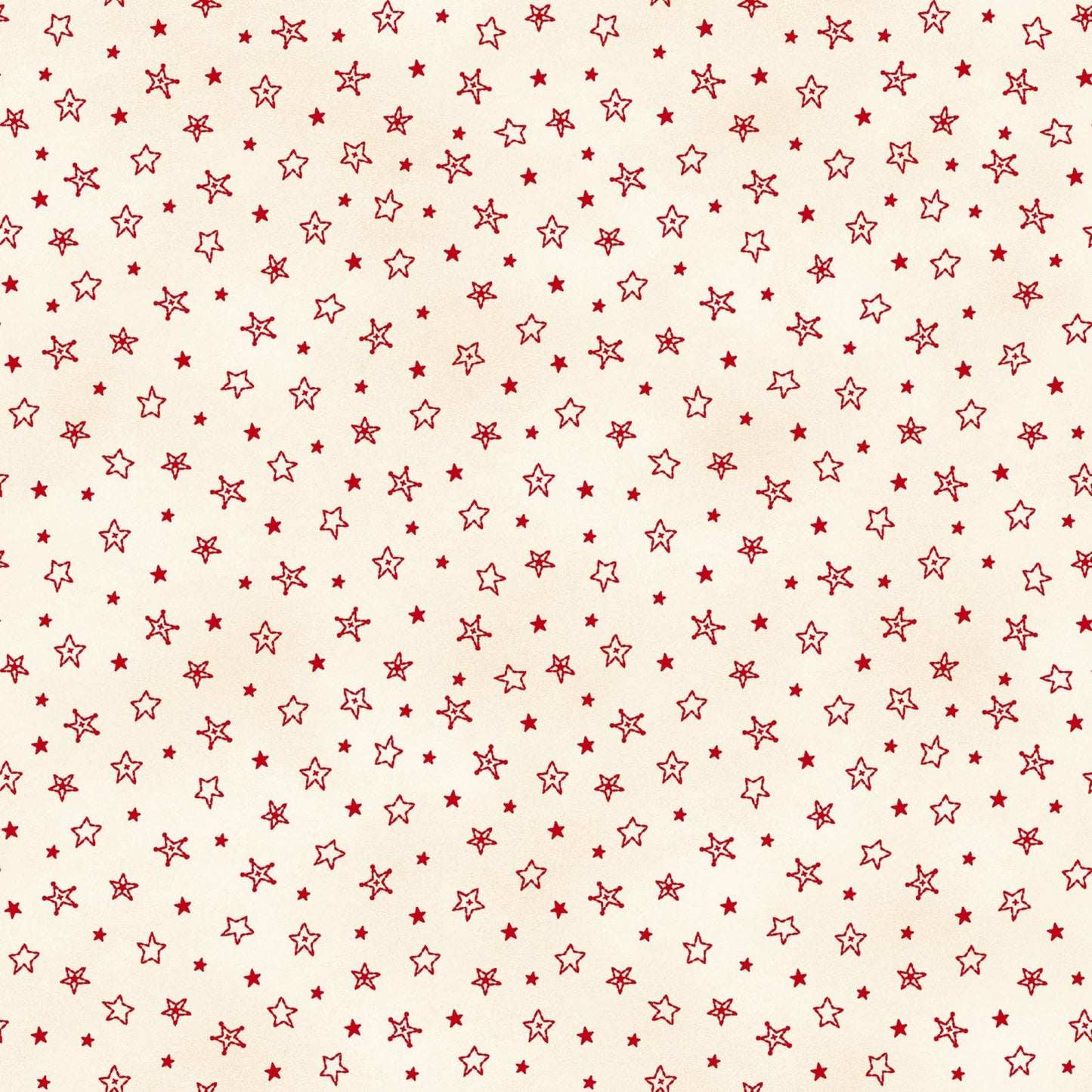 Maywood Studio Christmastime Stars Fabric | Cream & Red Christmas Quilting Cotton