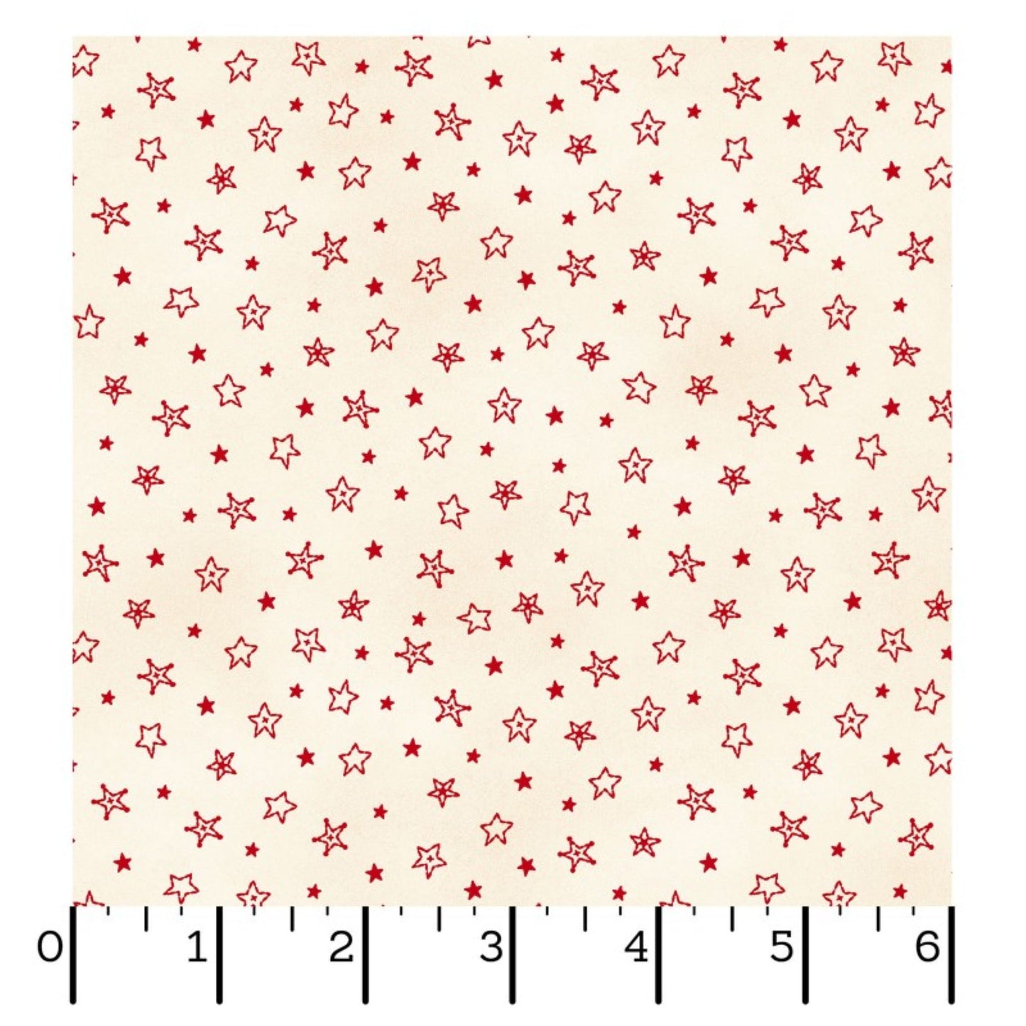 Maywood Studio Christmastime Stars Fabric | Cream & Red Christmas Quilting Cotton